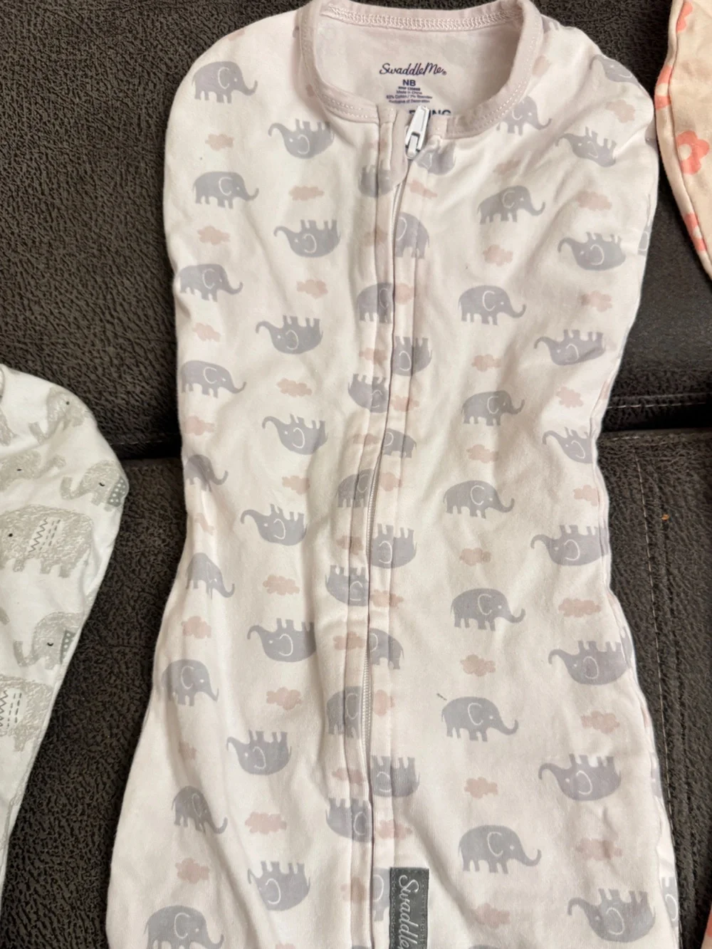 SwaddleMe Pink & Gray Elephant Swaddle Sack